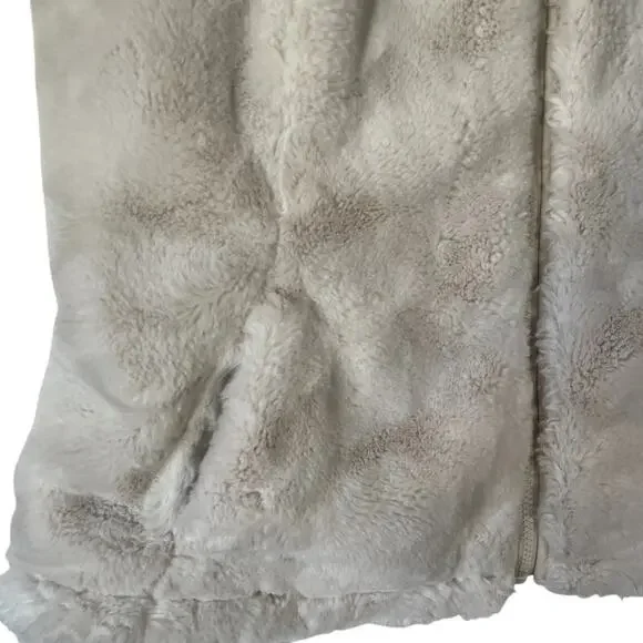 Reversible Zip Up Faux Fur Winter Vest Warm Cozy Luxe Apres Ski Bunny Cream XS/S - Picture 4 of 8